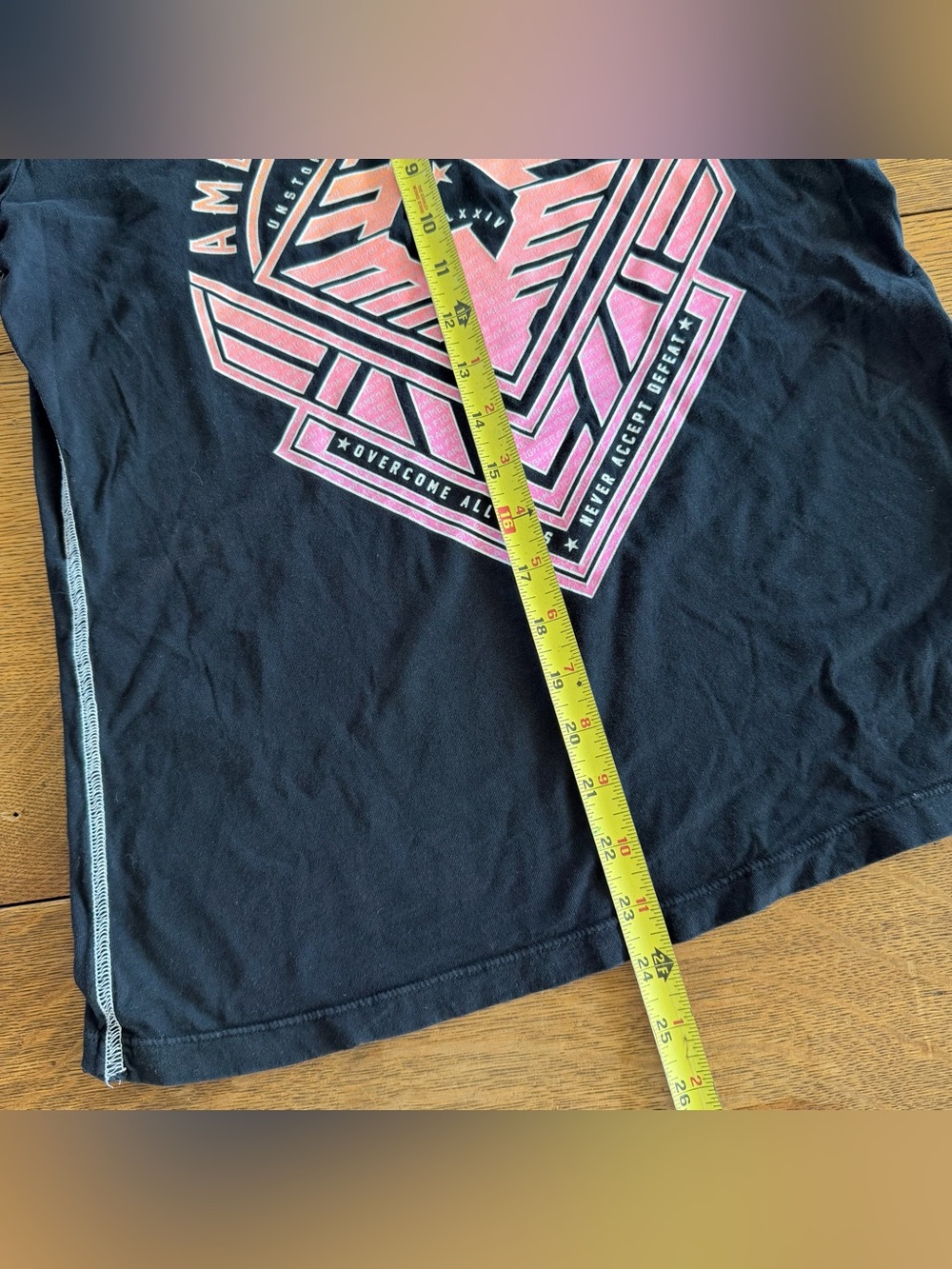 American Fighter Black Tee with White Logo Print - Picture 5 of 8
